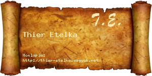 Thier Etelka névjegykártya